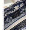 Dior Small Book Tote Bag In Blue Toile de Jouy Reverse Embroidery