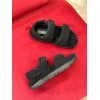 Dior Dioract Sandals In Black Shearling