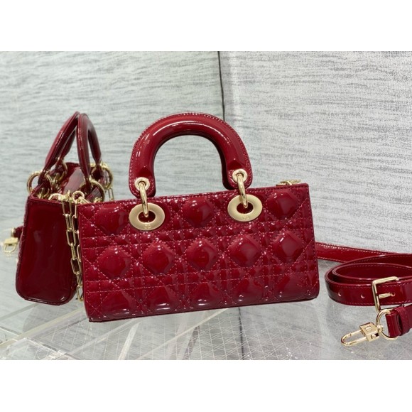 D*or lady d-joy small bag in red patent calfskin