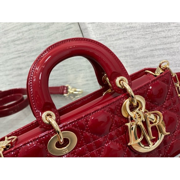 D*or lady d-joy small bag in red patent calfskin