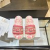 Dior Dway Slides In Bright Pink Toile de Jouy Embroidered Cotton