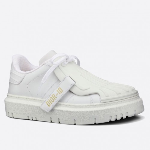 Dior Dior-ID Sneakers In White Leather with White Strap