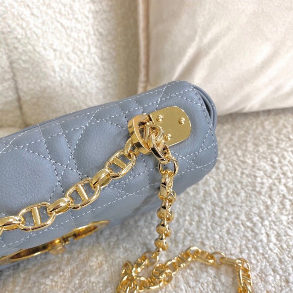 D*or caro small bag in cloud blue cannage calfskin