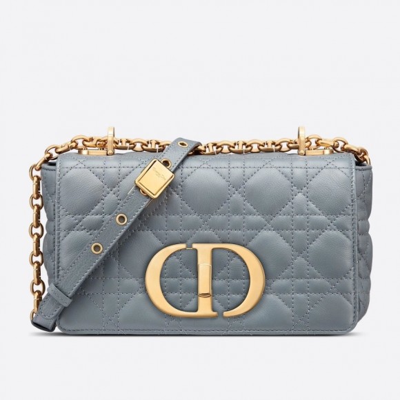 D*or caro small bag in cloud blue cannage calfskin