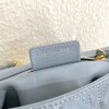 Dior Caro Small Bag In Cloud Blue Cannage Calfskin