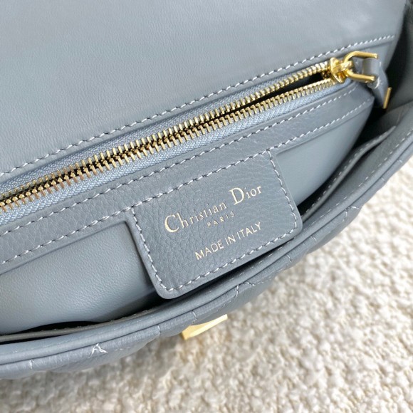 D*or caro small bag in cloud blue cannage calfskin