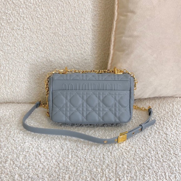 D*or caro small bag in cloud blue cannage calfskin