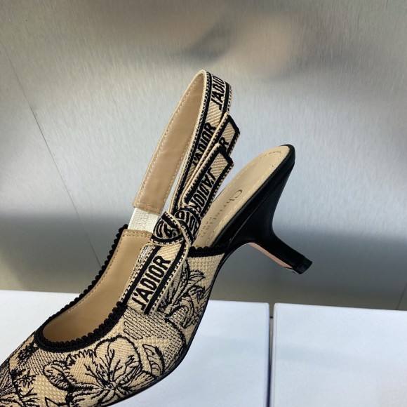 D*or j'aD*or slingback pumps 65mm in beige toile de jouy voyage motif