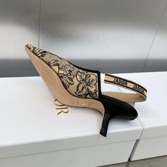 D*or j'aD*or slingback pumps 65mm in beige toile de jouy voyage motif