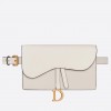 Dior Saddle Belt Bag In White Grained Calfskin