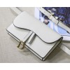 Dior Saddle Belt Bag In White Grained Calfskin