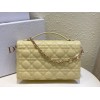 Dior Miss Dior Top Handle Bag in Pastel Yellow Cannage Lambskin