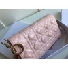 Dior Lady Dior Chain Pouch In Pink Patent Cannage Calfskin