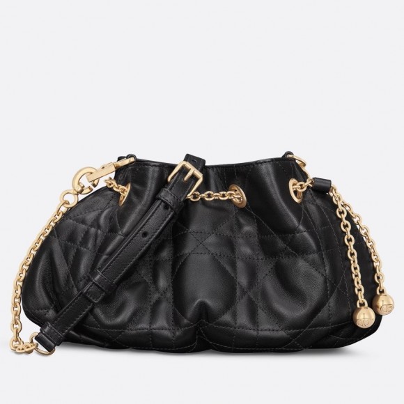 D*or ammi small bag in black macrocannage lambskin