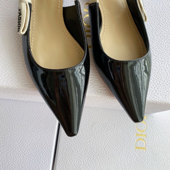 D*or j'aD*or slingback ballerina flats in black patent leather