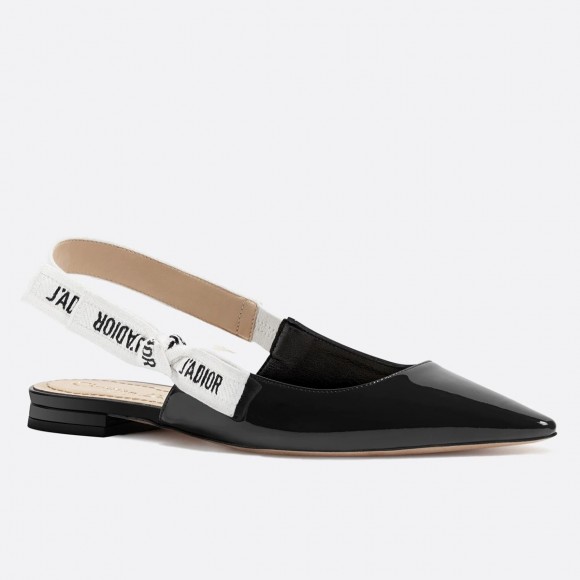 D*or j'aD*or slingback ballerina flats in black patent leather