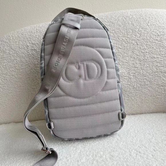 D*or mini rider sling bag in gray cd diamond canvas