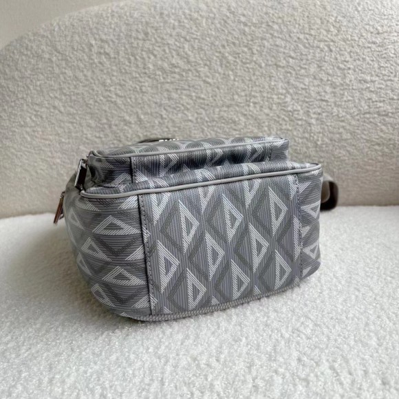 D*or mini rider sling bag in gray cd diamond canvas