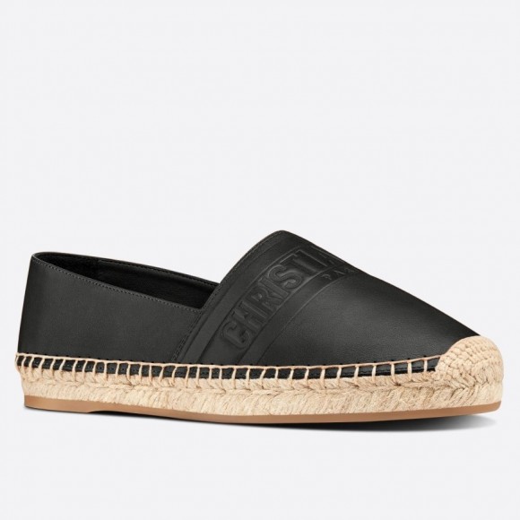 D*or granville espadrilles in black embossed lambskin