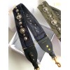 Dior Shoulder Strap in Blue Camouflage Embroidery with Medallions