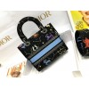 Dior Lady D-Lite Medium Bag In Black Pixel Zodiac Embroidery