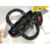 Dior Lady D-Lite Medium Bag In Black Pixel Zodiac Embroidery