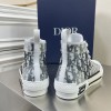 Dior Men's B23 High-top Sneakers In White and Black Oblique Canvas