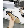 Dior Dway Heeled Sandals In Black Cotton with Strass