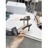 Dior Dway Heeled Sandals In Black Cotton with Strass