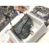 Dior Saddle Bag In Grey Toile de Jouy Reverse Jacquard