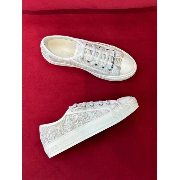 D*or walk'n'D*or sneakers in gold-tone jardin d'hiver embroidered cotton