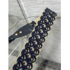 Dior Shoulder Strap with Ring in Blue Oblique Embroidery