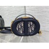 Dior CD Signature Oval Camera Bag in Blue Dior Oblique Jacquard