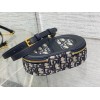 Dior CD Signature Oval Camera Bag in Blue Dior Oblique Jacquard