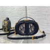 Dior CD Signature Oval Camera Bag in Blue Dior Oblique Jacquard