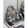 Dior Lady D-Lite Medium Bag In White Jardin Botanique Embroidery