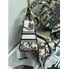 Dior Lady D-Lite Medium Bag In White Jardin Botanique Embroidery