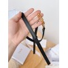 Dior Caro 15MM Belt in Black Calfskin and Chain