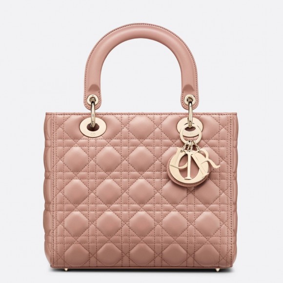 D*or lady D*or medium bag in blush cannage lambskin