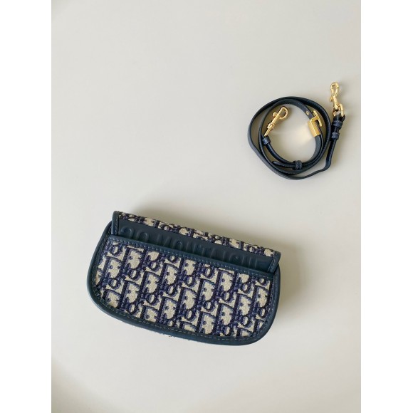 D*or bobby east-west bag in blue D*or oblique jacquard