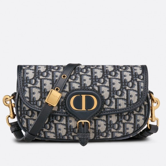 D*or bobby east-west bag in blue D*or oblique jacquard