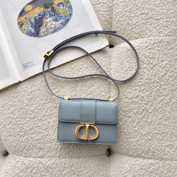 D*or 30 montaigne micro bag in grey box calfskin