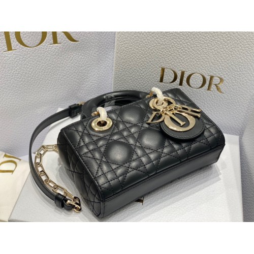 Dior Lady D-Joy Micro Bag In Black Cannage Lambskin