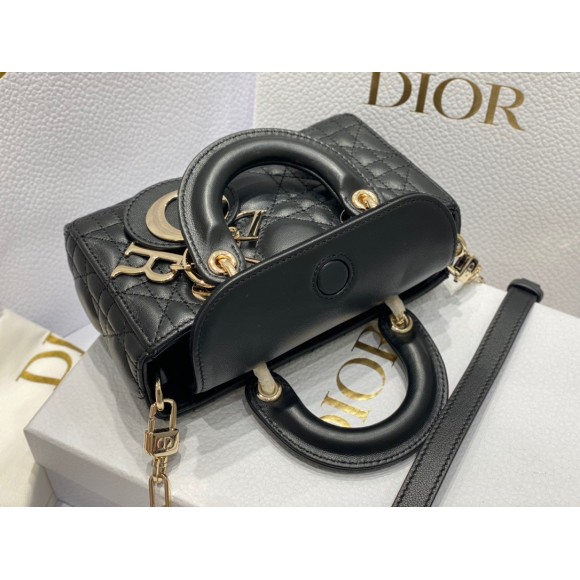 D*or lady d-joy micro bag in black cannage lambskin