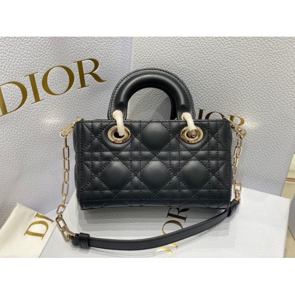 D*or lady d-joy micro bag in black cannage lambskin