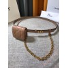 Dior Caro 15MM Belt with Removable Pouch in Beige Calfskin