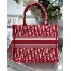 Dior Small Book Tote Bag In Burgundy Dior Oblique Embroidery