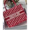 Dior Small Book Tote Bag In Burgundy Dior Oblique Embroidery