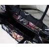 Dior Medium Book Tote In Black Camouflage With Multicolored Flowers