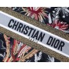 Dior Medium Book Tote In Black Camouflage With Multicolored Flowers